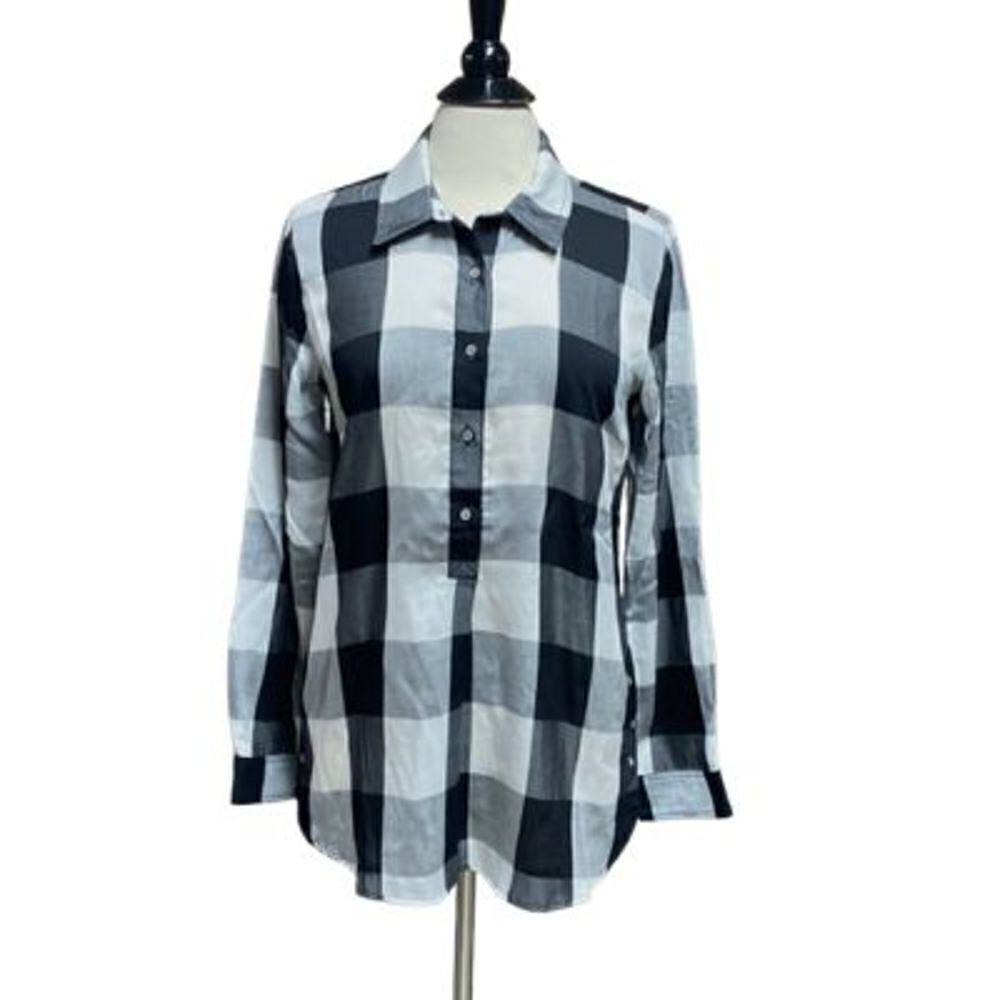 Multiples Black & White Long Sleeve Tunic Top Size XS